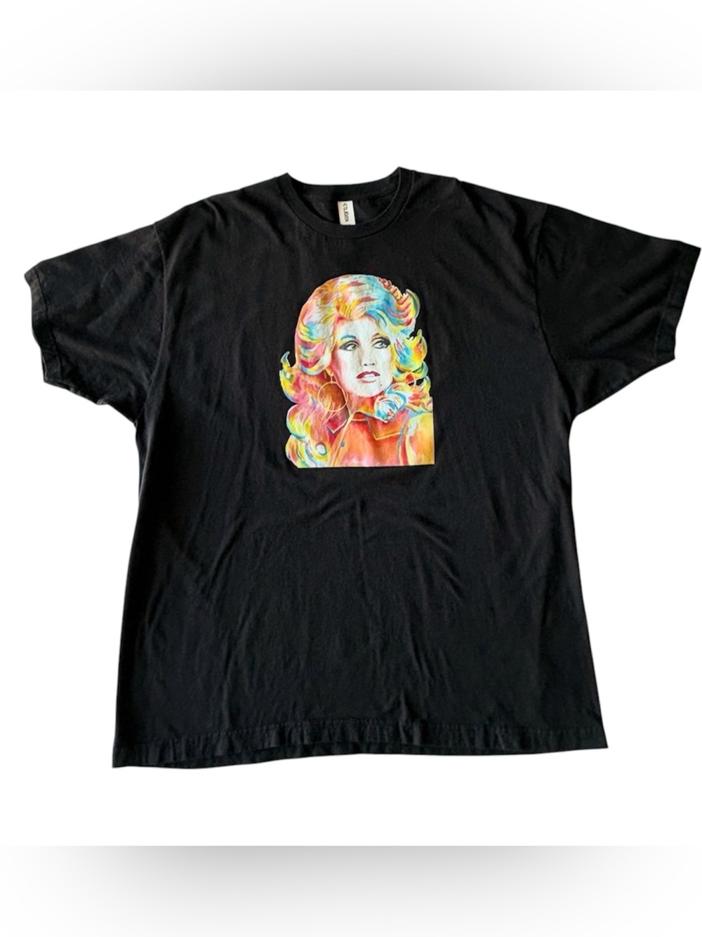 Women’s Black XXL Multicolor Classic Dolly Parton Graphic Vintage Style T-Shirt